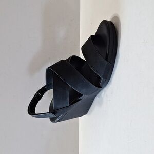 Naturalizer (NEW) Black Palmer Wedge Comfort Strappy Platform Sandal Size 9.5